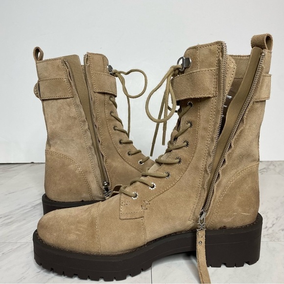 New! Sam Edelman Junip Combat Tan Suede Boot 6 1/2 - Picture 6 of 13